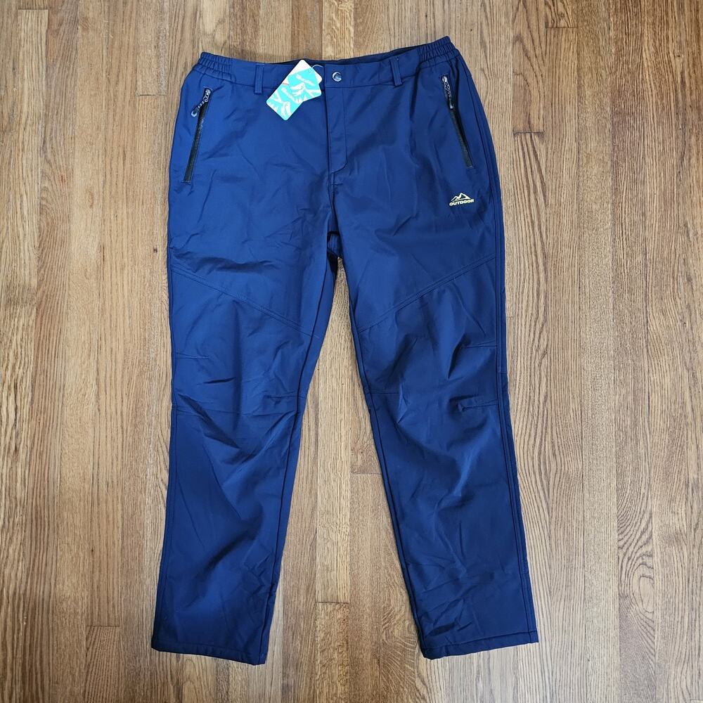 MagcoMsen Women's 2XL Fleece Hiking Pants Blue Outdoor Waterproof Soft Shell